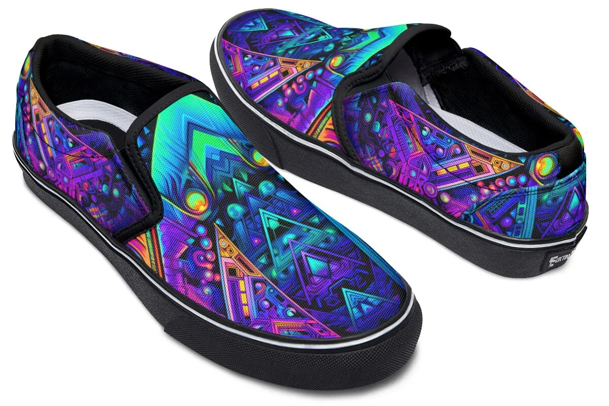 Cyber Cyan Slip on Shoes