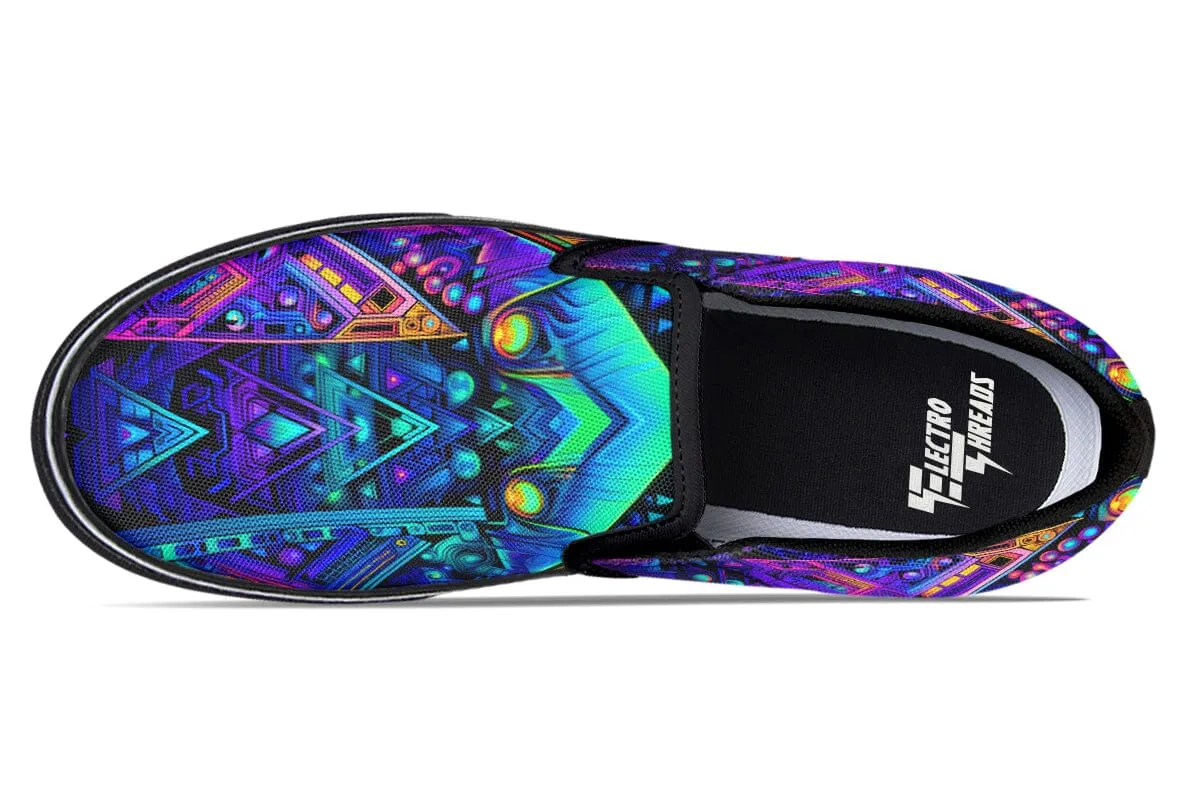 Cyber Cyan Slip on Shoes