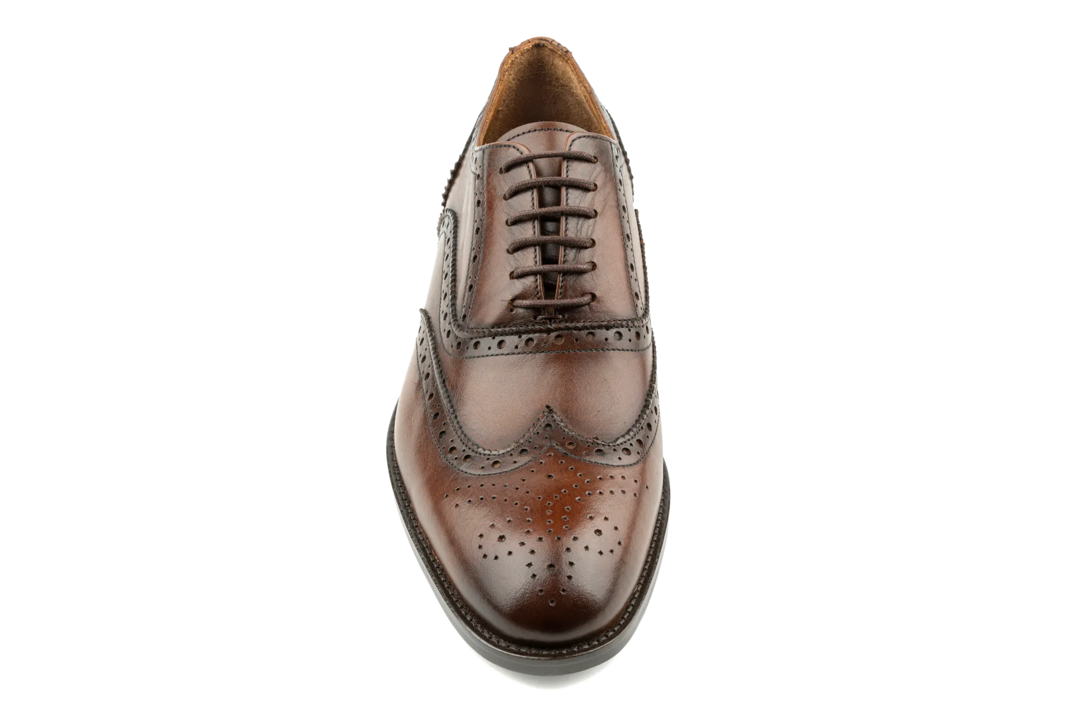 Debbano Chi Classic Wingtip Shoes, Men's Tan Oxford Shoes, Crust Leather Oxford Shoes, Winged Tip Dress Shoes, Oxford Brogues for Men