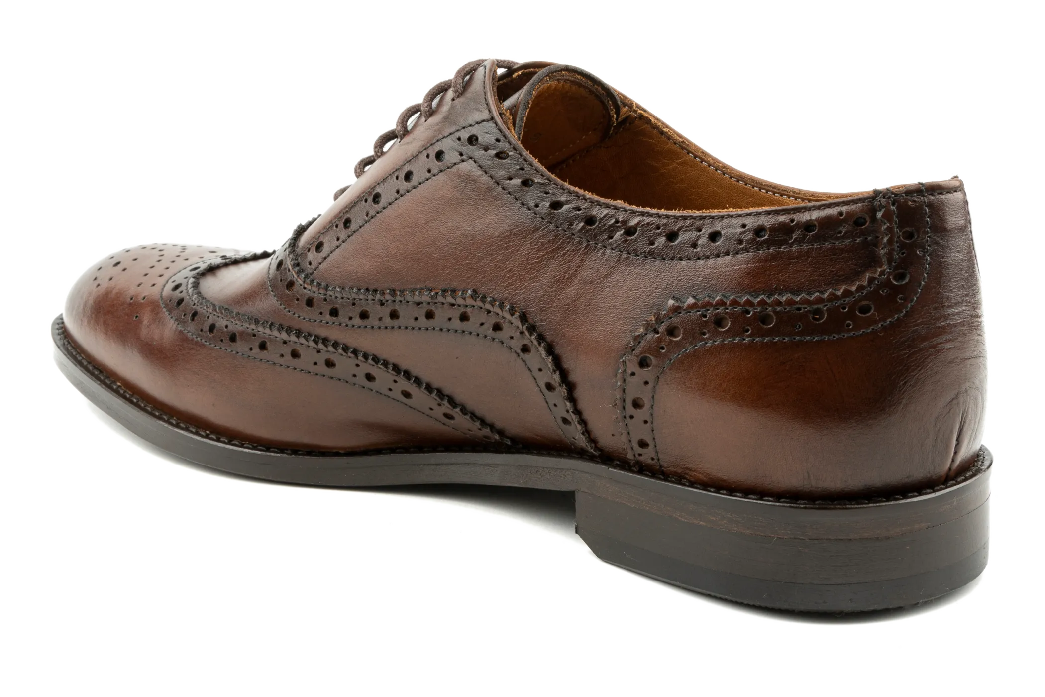 Debbano Chi Classic Wingtip Shoes, Men's Tan Oxford Shoes, Crust Leather Oxford Shoes, Winged Tip Dress Shoes, Oxford Brogues for Men