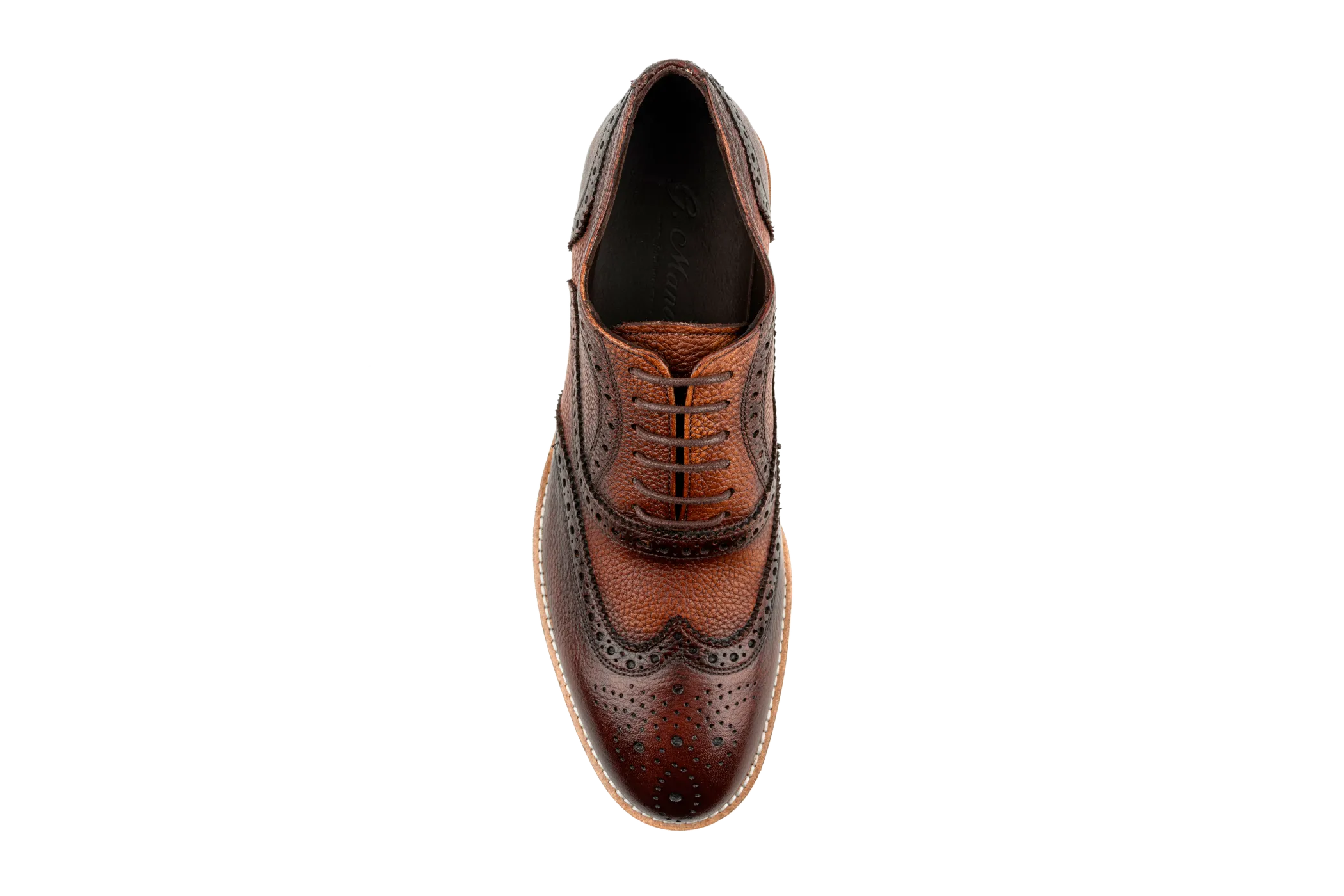 Debbano Tai Oxford Dress Sneakers, Full Grain Leather & Semi Brogue Detailed Men's Dress Shoes That Feel Like Sneakers, Wingtip Brown Oxford Shoes