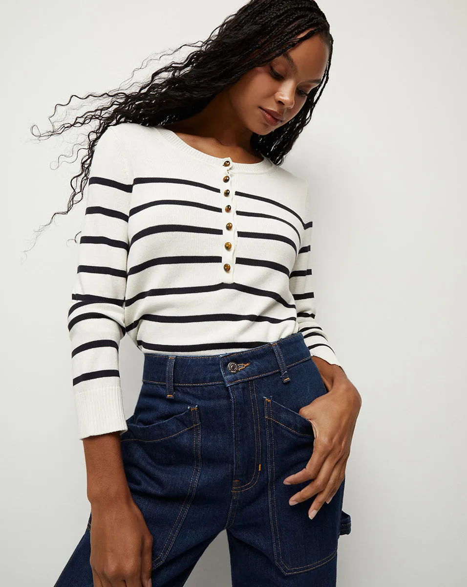 Dianora Striped Knit Top