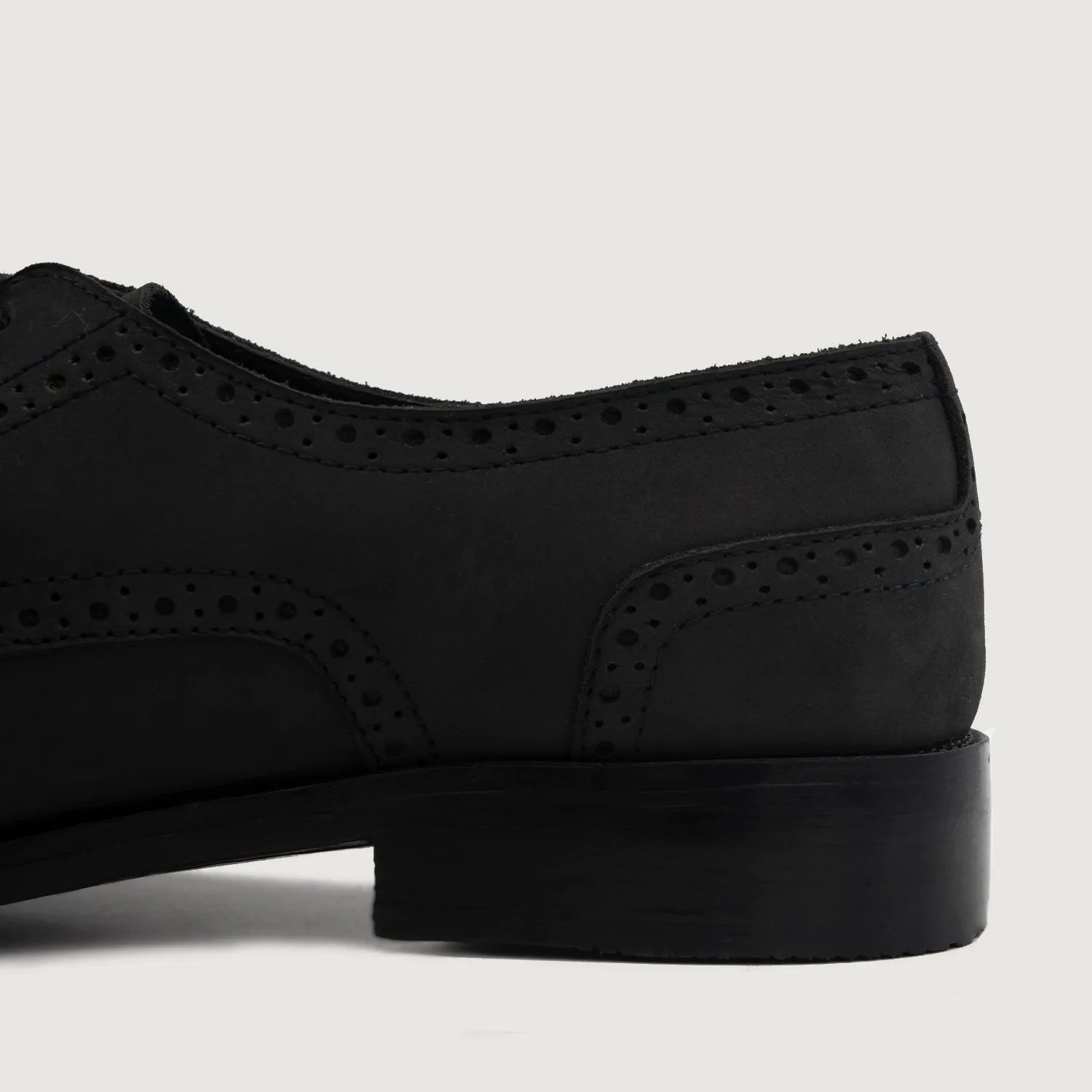 Dirk Brogues Derby Black Nubuck Leather Shoes