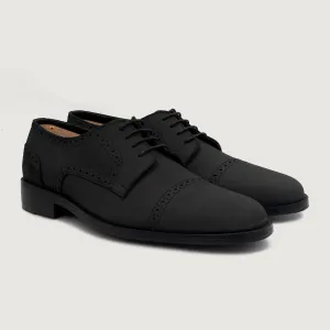 Dirk Brogues Derby Black Nubuck Leather Shoes