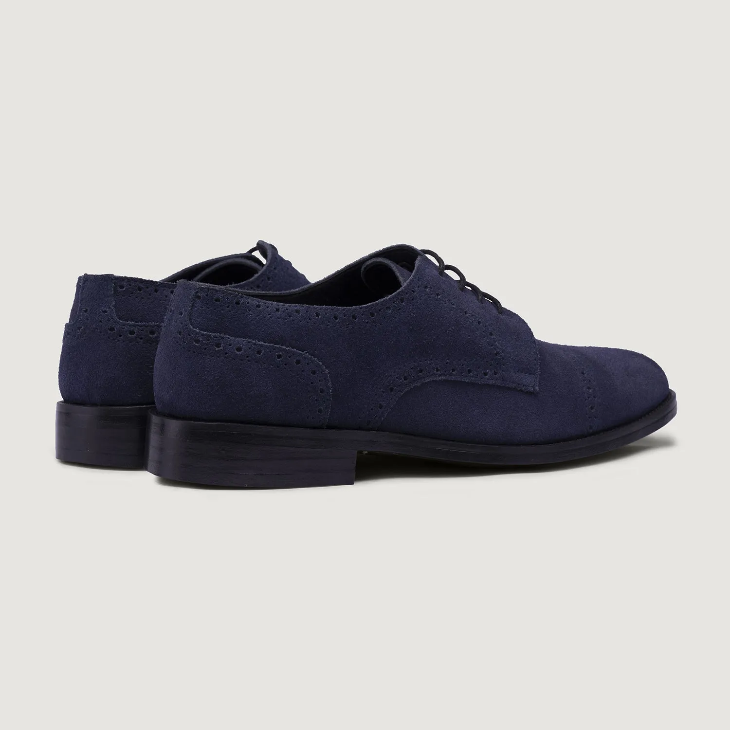 Dirk Brogues Derby Blue Suede Leather Shoes - StudGuard