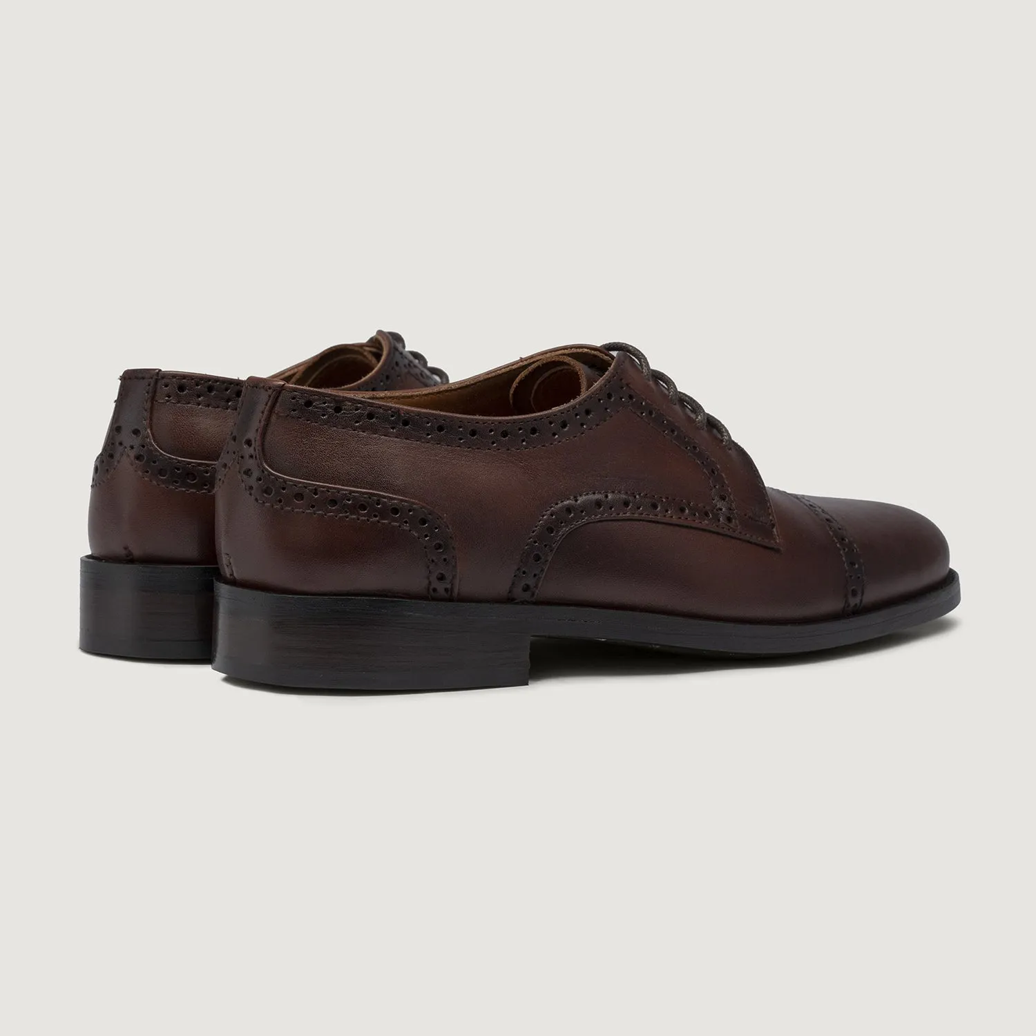 Dirk Brogues Derby Brown Leather Shoes - StudGuard