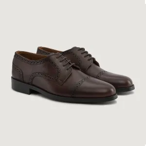 Dirk Brogues Derby Brown Leather Shoes - StudGuard