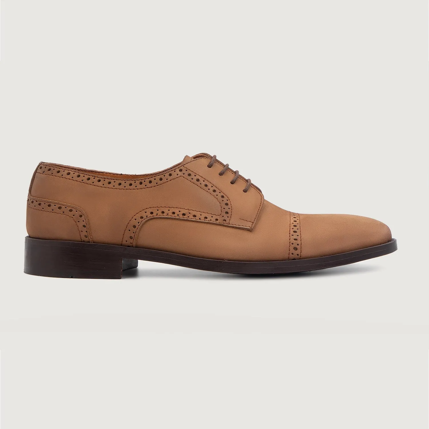 Dirk Brogues Derby Brown Nubuck Leather Shoes