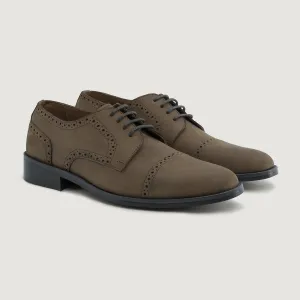 Dirk Brogues Derby Brown Oil Pullup Leather Shoes - StudGuard