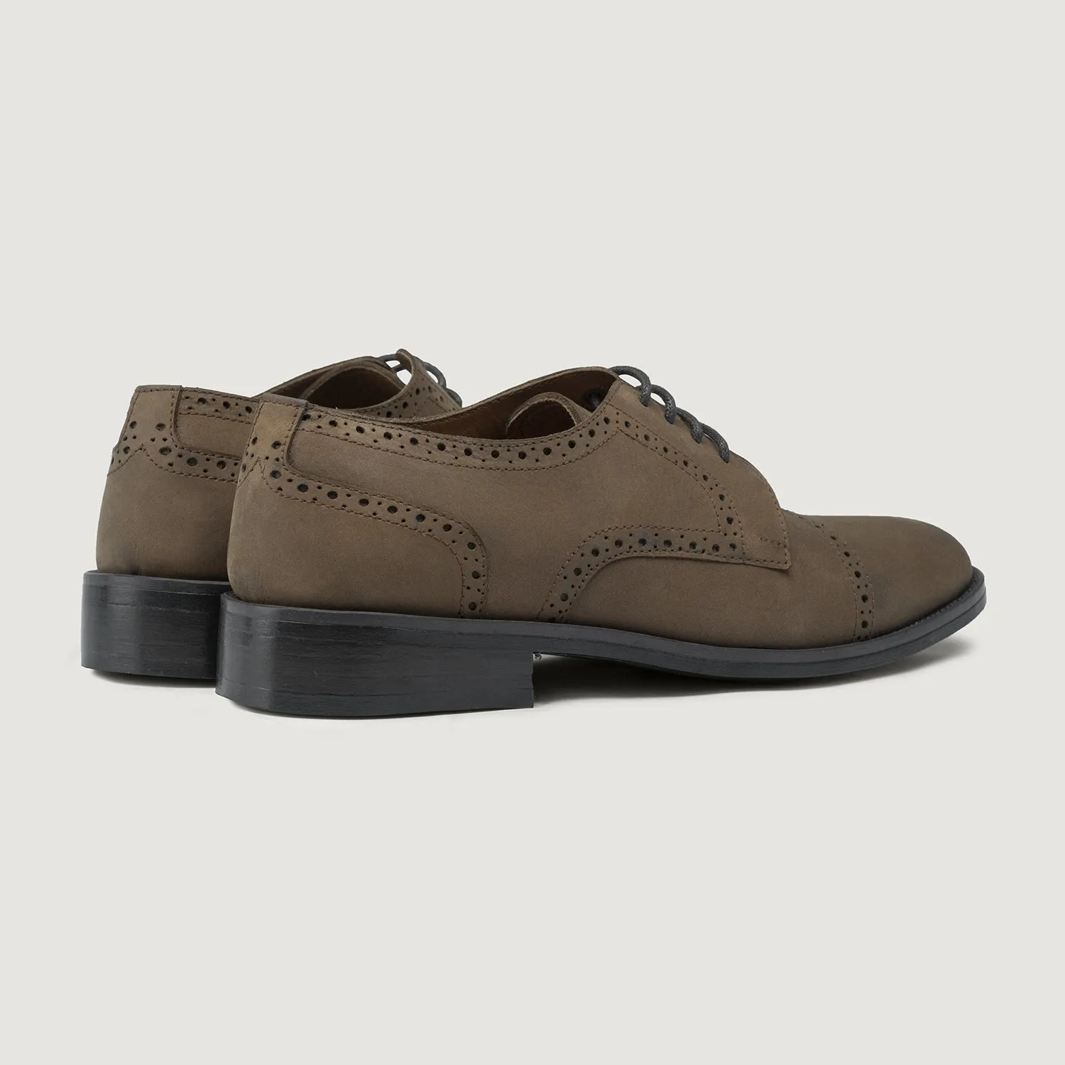 Dirk Brogues Derby Brown Oil Pullup Leather Shoes - StudGuard