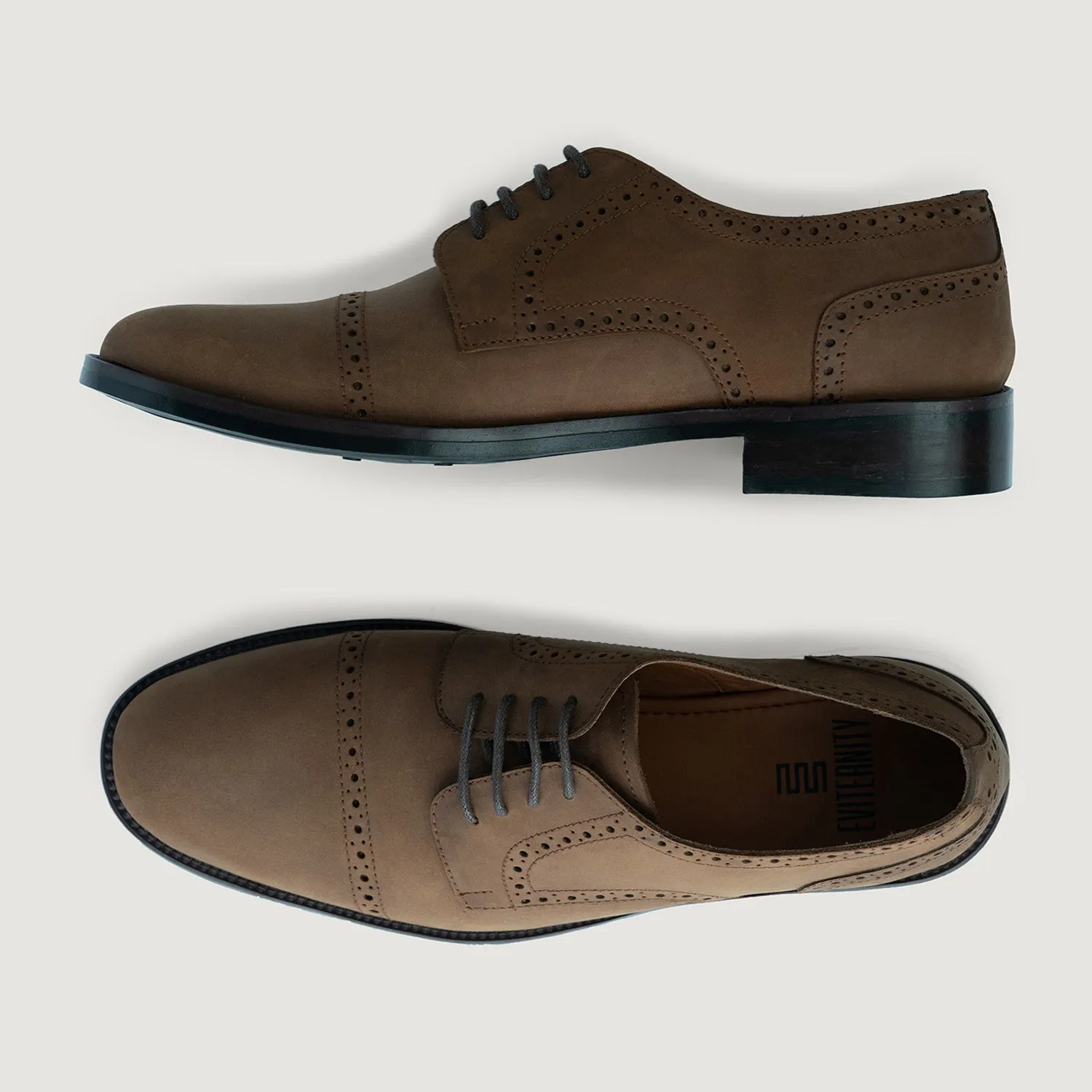 Dirk Brogues Derby Brown Oil Pullup Leather Shoes - StudGuard