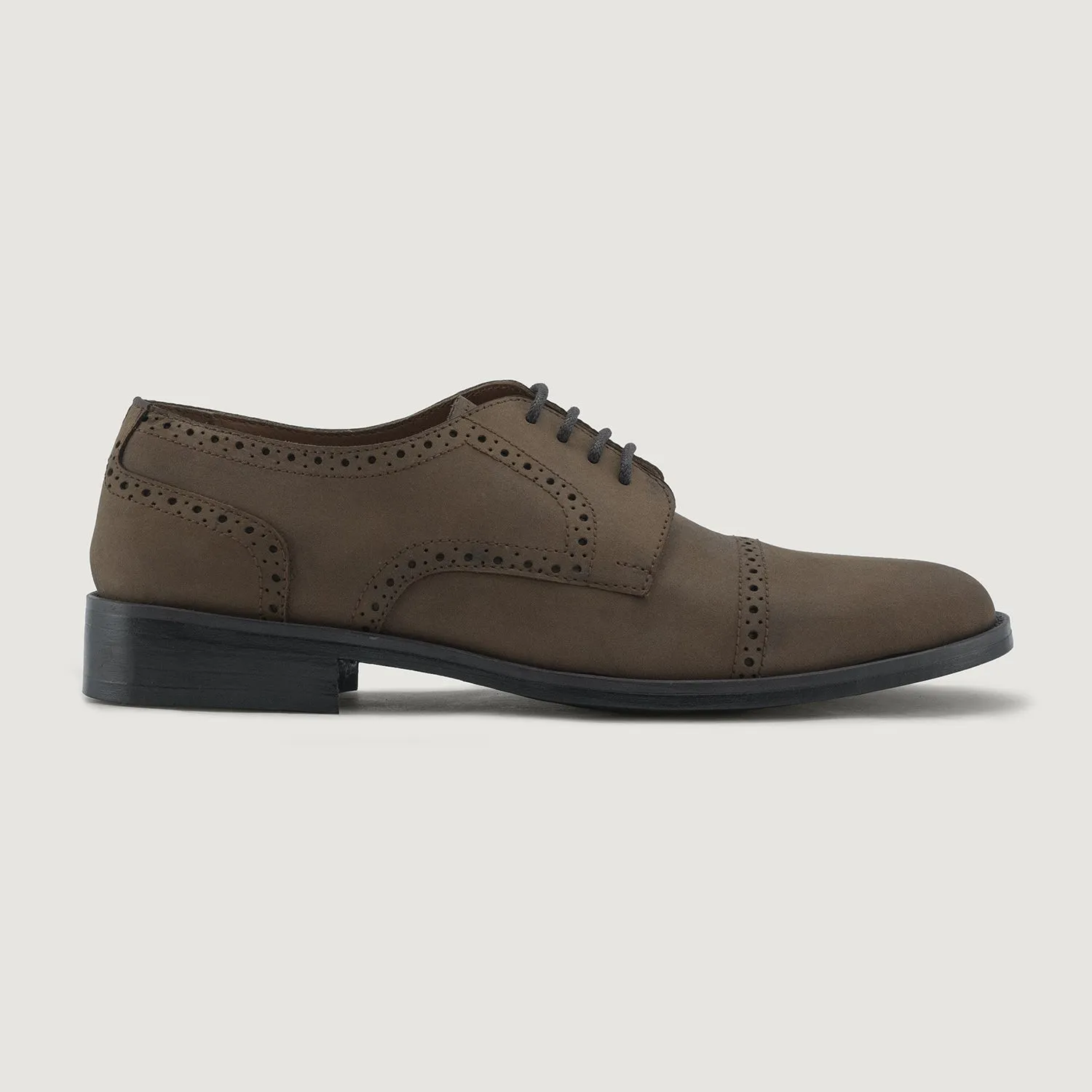 Dirk Brogues Derby Brown Oil Pullup Leather Shoes - StudGuard