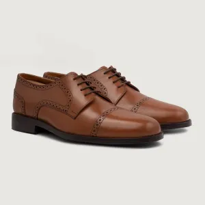 Dirk Brogues Derby Tan Leather Shoes