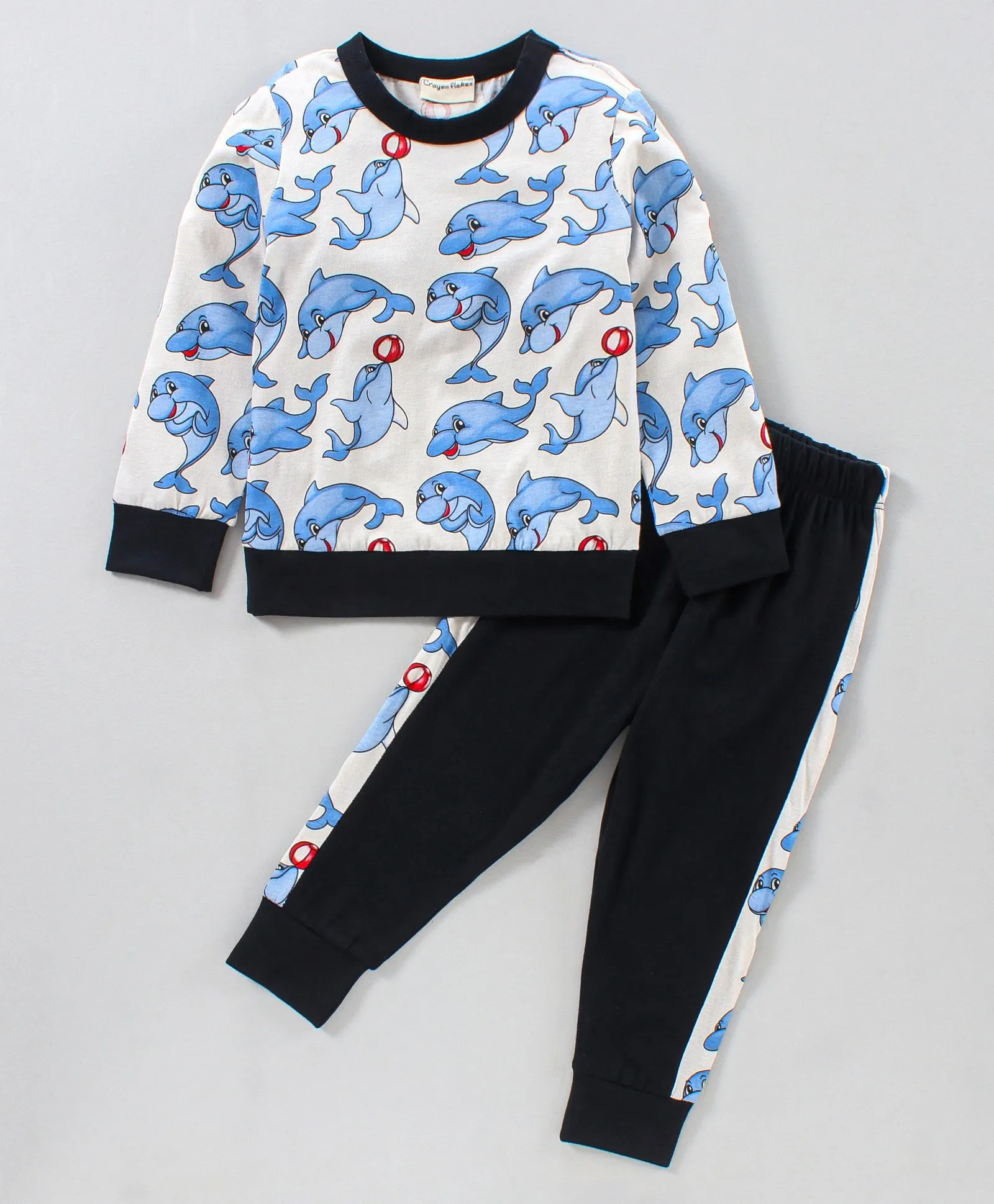 Dolphins Printed Sweatshirt Jogger Set