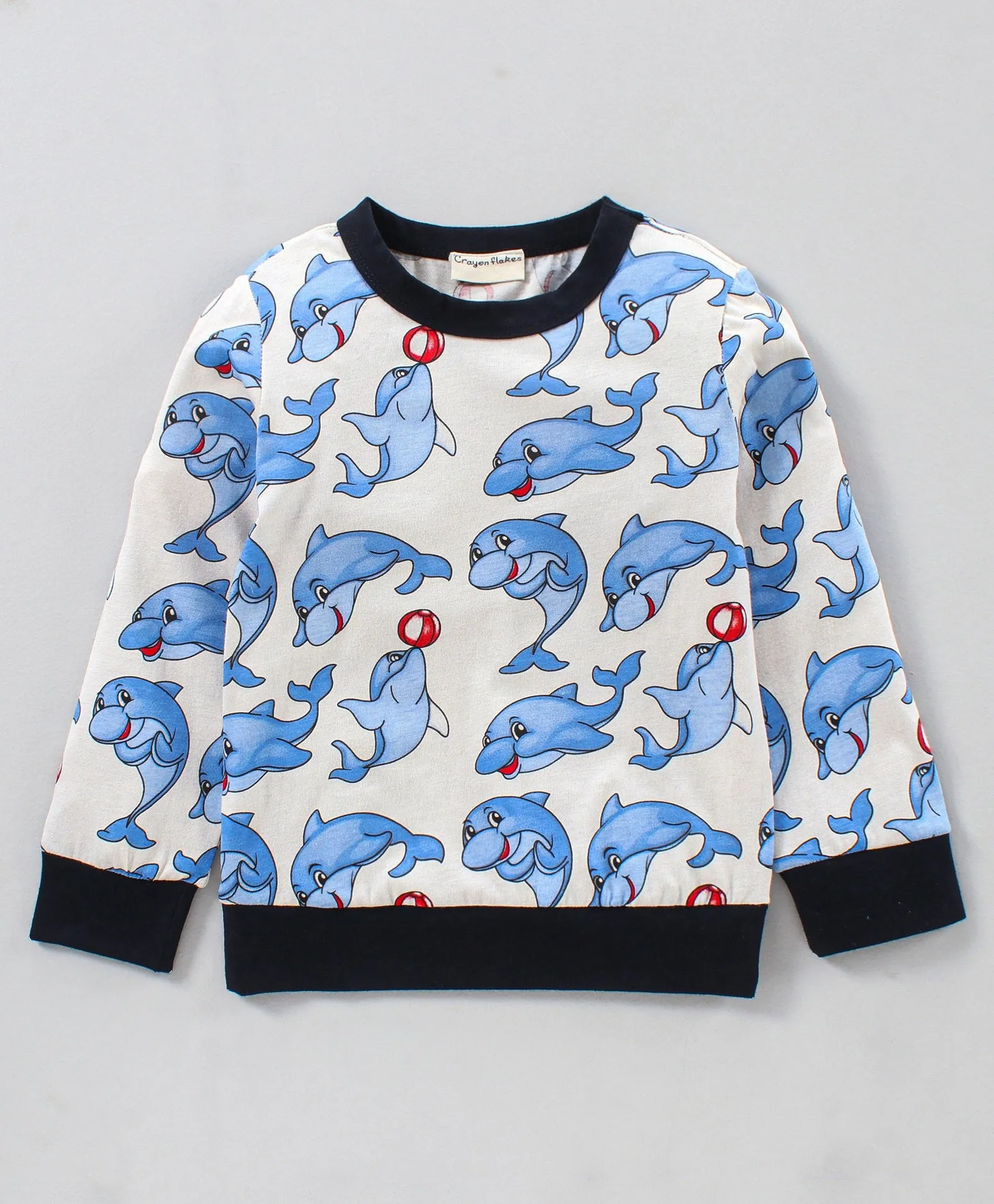 Dolphins Printed Sweatshirt Jogger Set