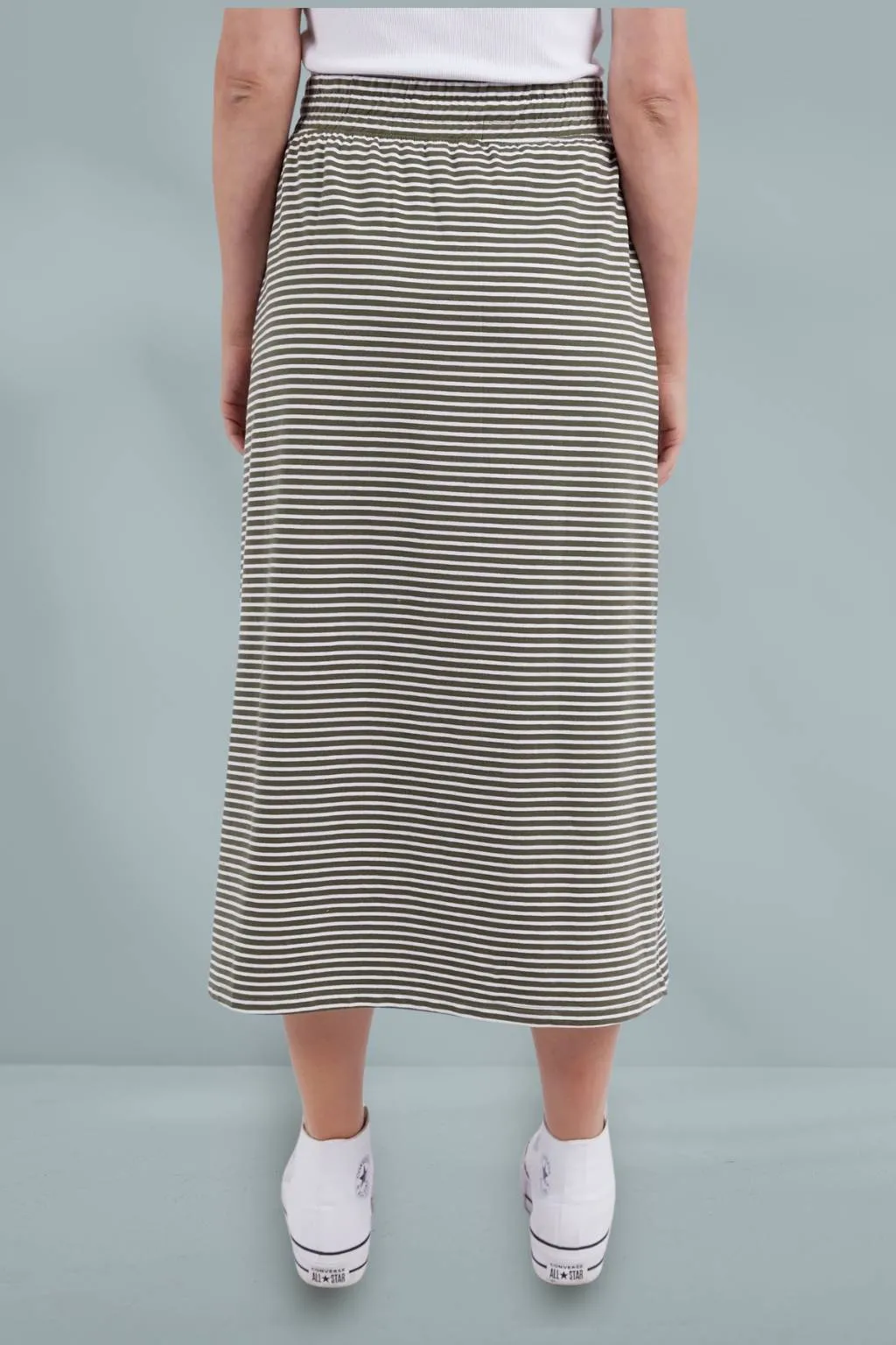 Elm Travel Skirt Khaki White Stripe