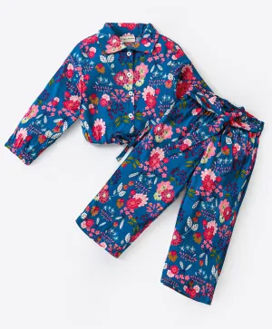 Floral Printed Shirt Palazzo Co-ord Set