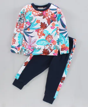 Floral Printed Top with Jogger Set