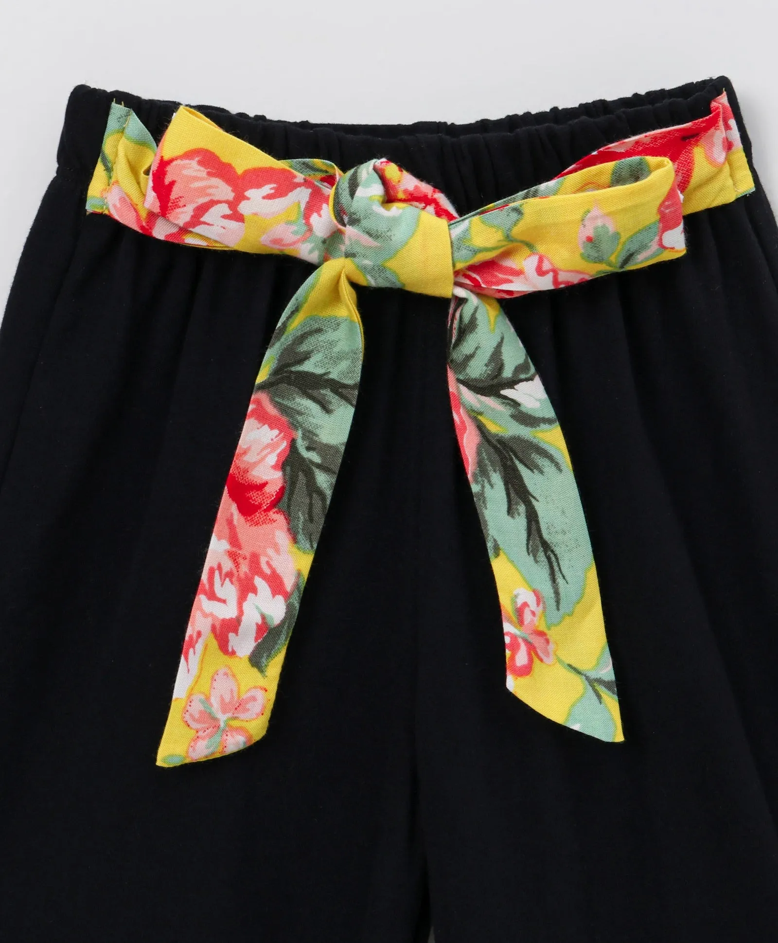 Floral Top Pant with Belt Set