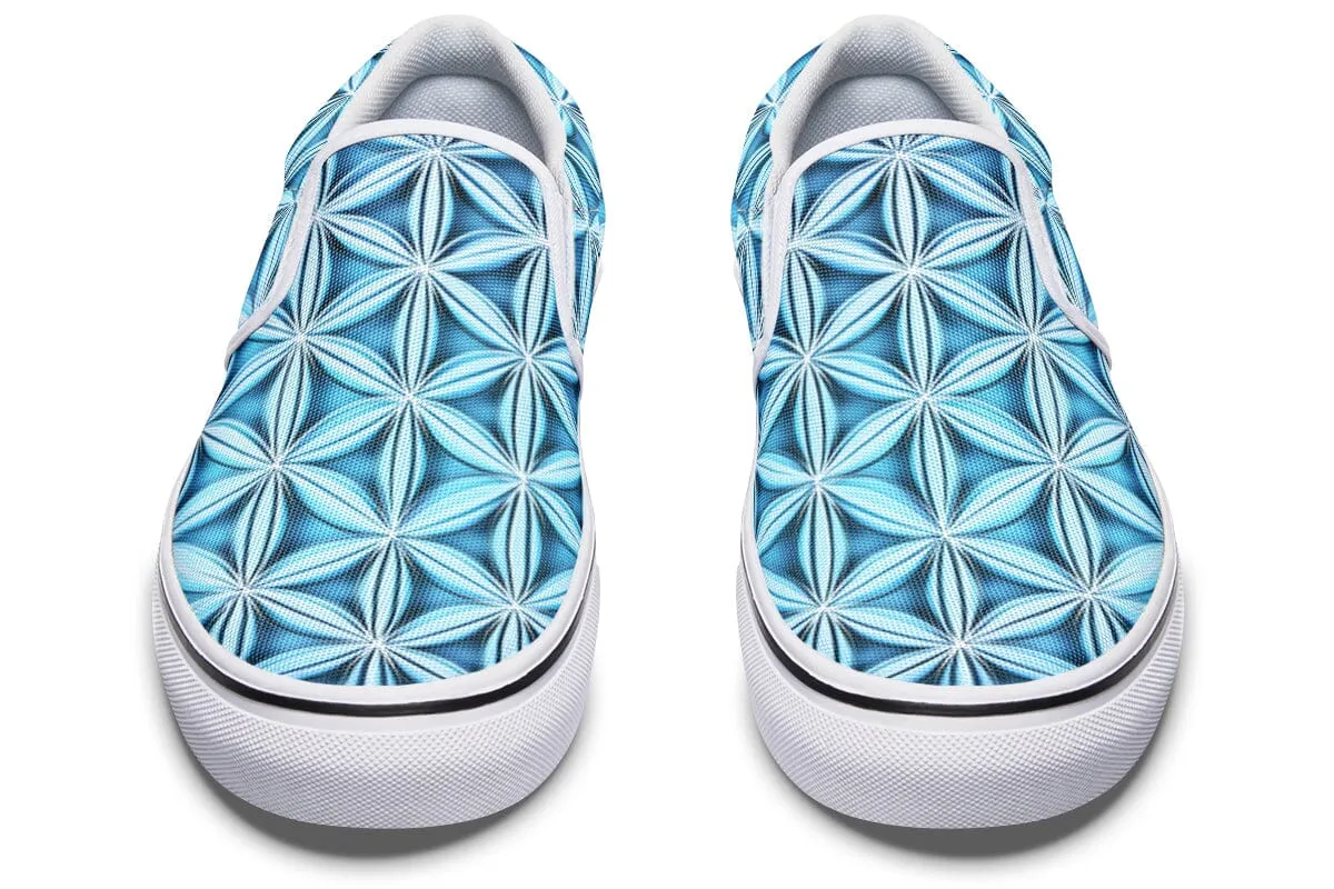 Flower Life Igloo Blue Slip on Shoes