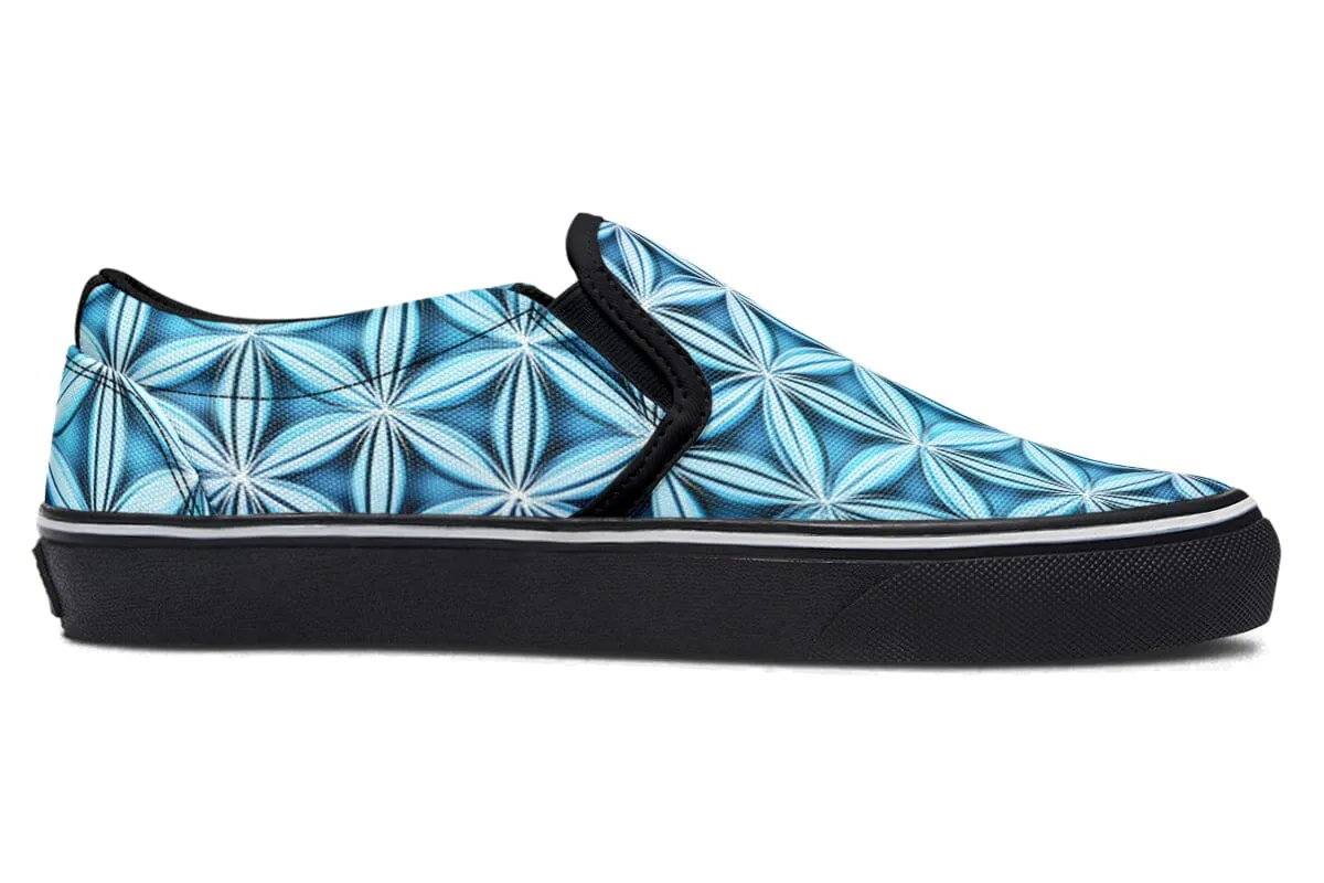 Flower Life Igloo Blue Slip on Shoes