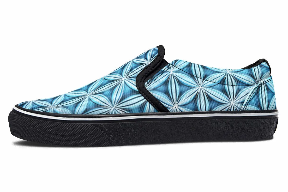 Flower Life Igloo Blue Slip on Shoes