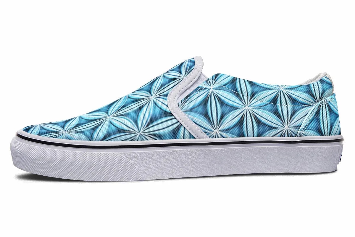 Flower Life Igloo Blue Slip on Shoes