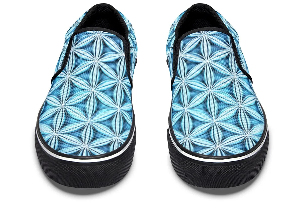 Flower Life Igloo Blue Slip on Shoes