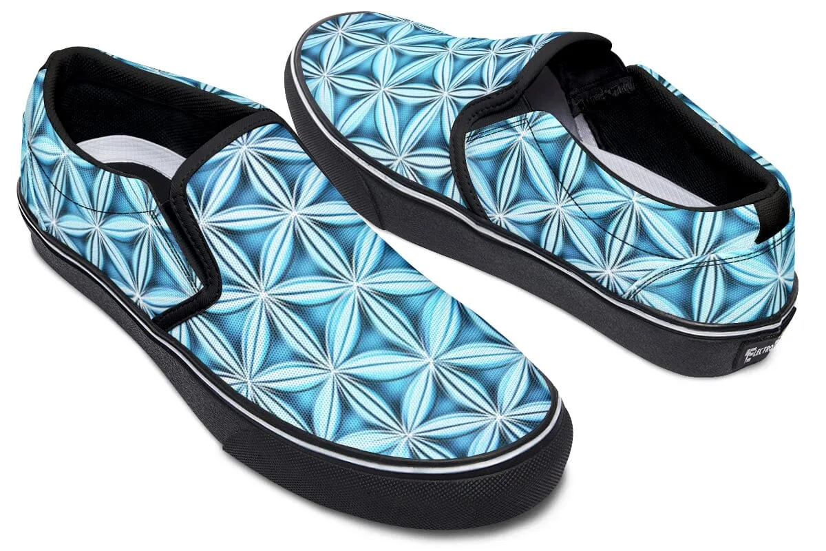 Flower Life Igloo Blue Slip on Shoes