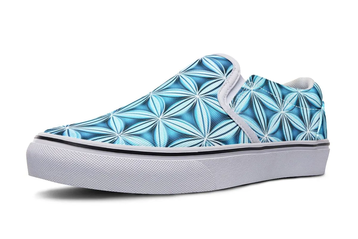 Flower Life Igloo Blue Slip on Shoes