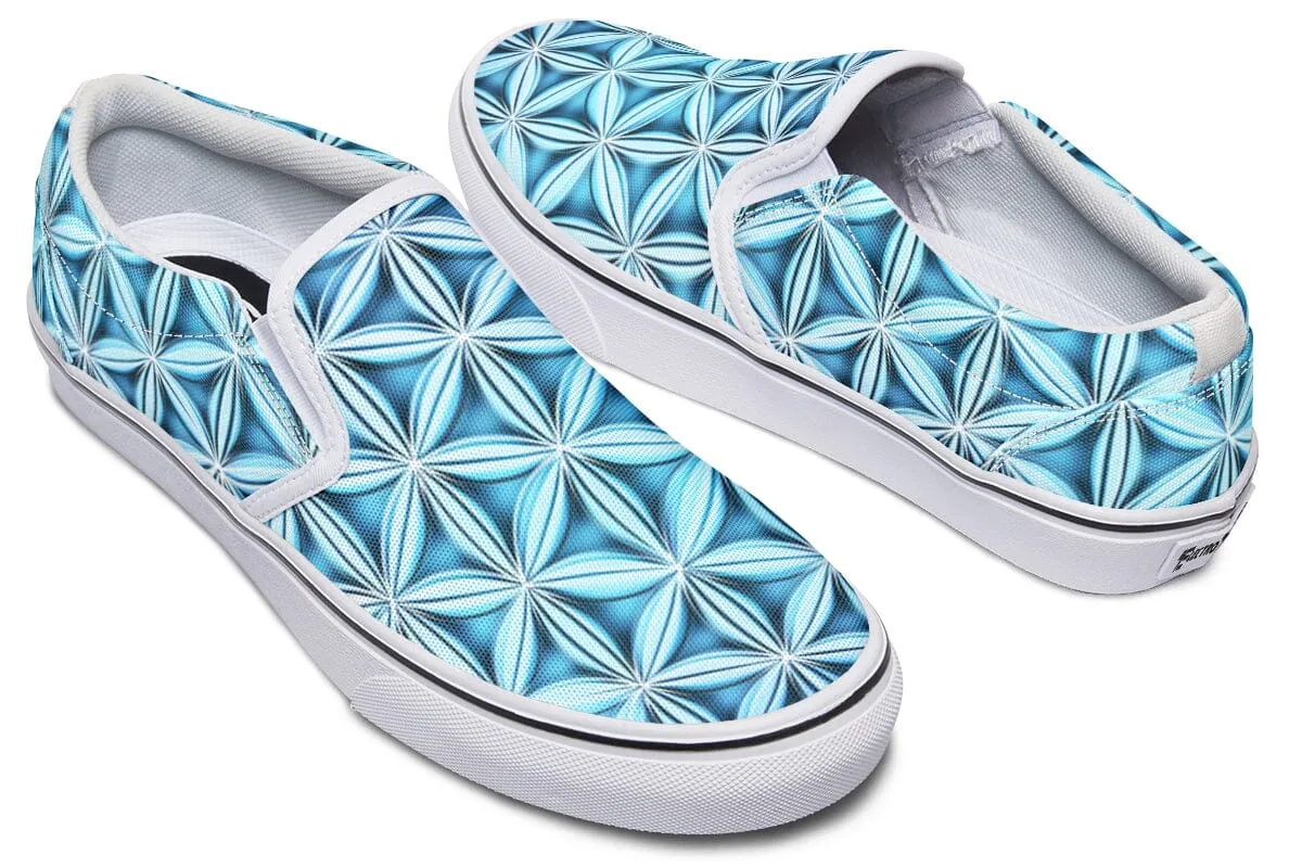 Flower Life Igloo Blue Slip on Shoes