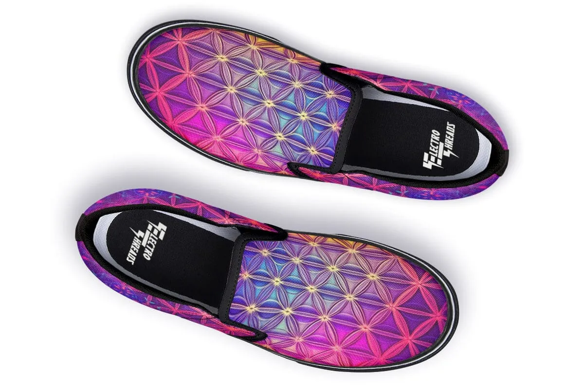 Flower Life Purp Slip on Shoes