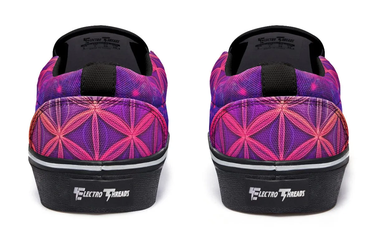 Flower Life Purp Slip on Shoes