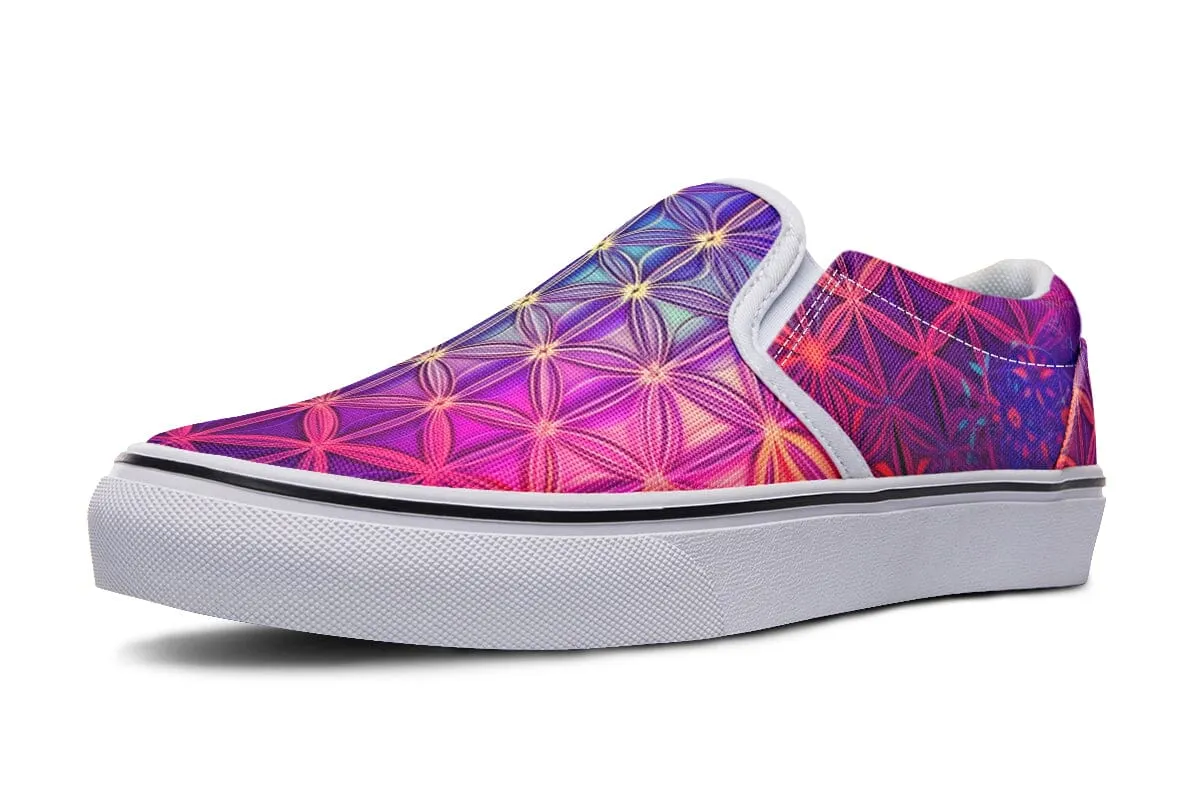 Flower Life Purp Slip on Shoes