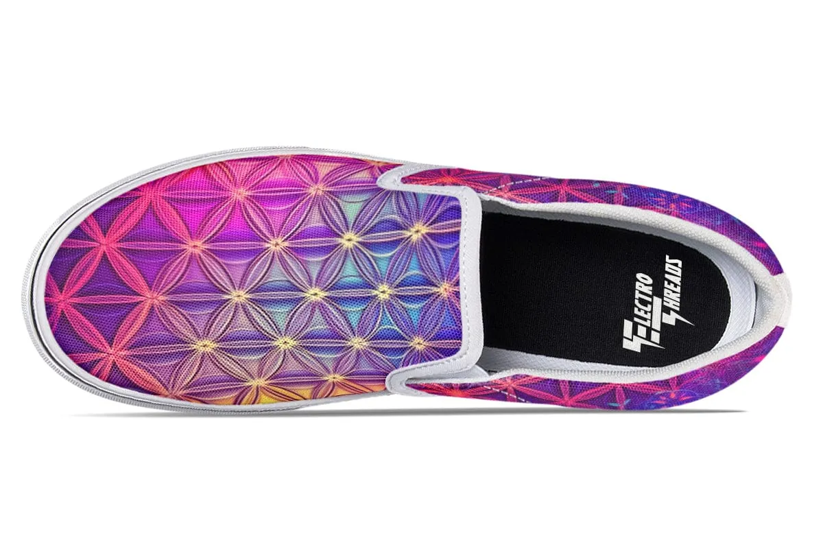 Flower Life Purp Slip on Shoes