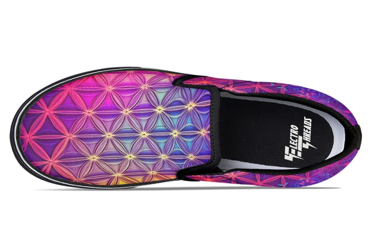 Flower Life Purp Slip on Shoes