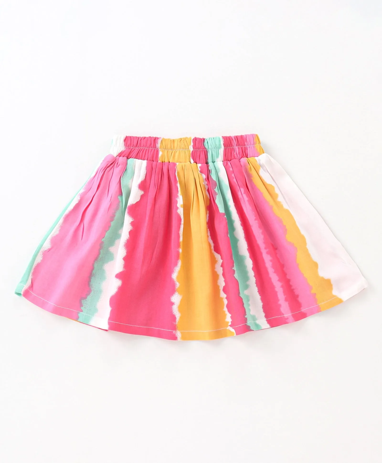 Front Frilled Top Tie and Dye Skirt Set