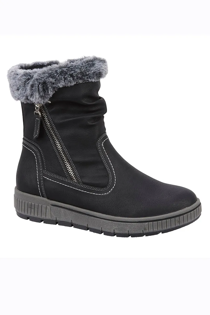 Fur Trim Zip Boot