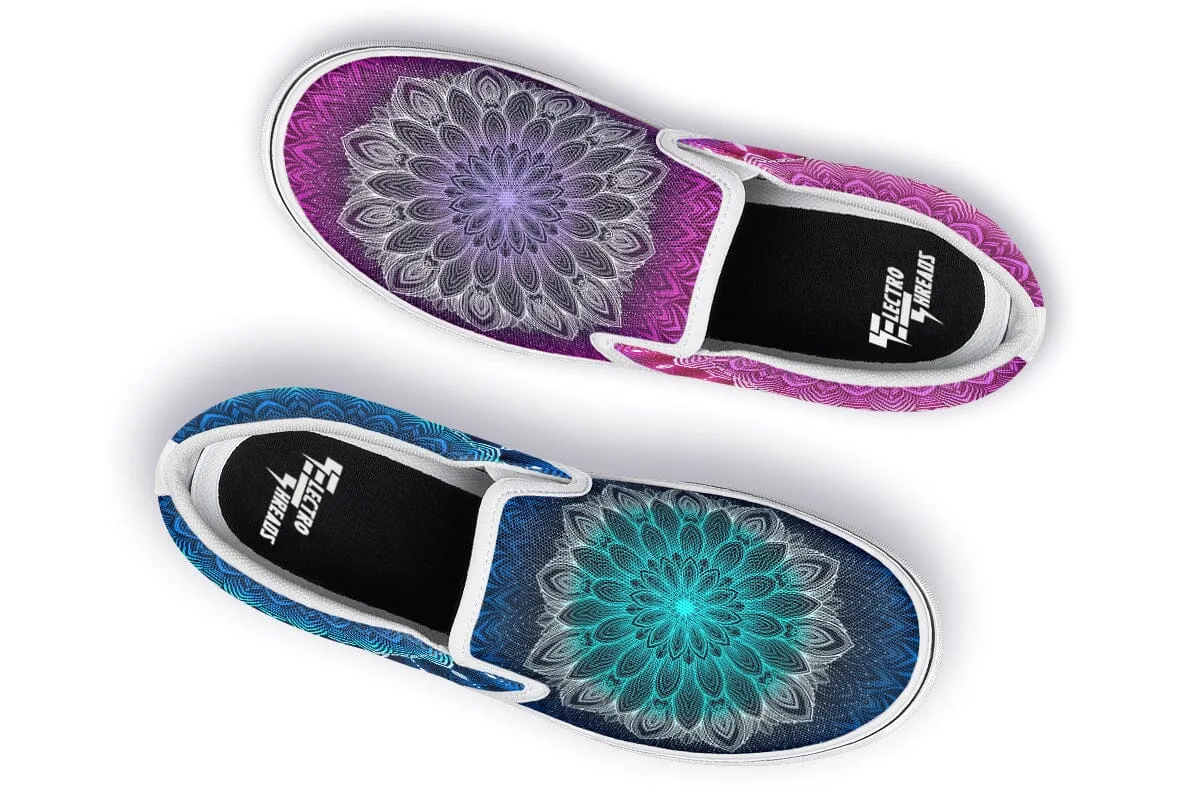 Glowing Mandala Slip on Shoes