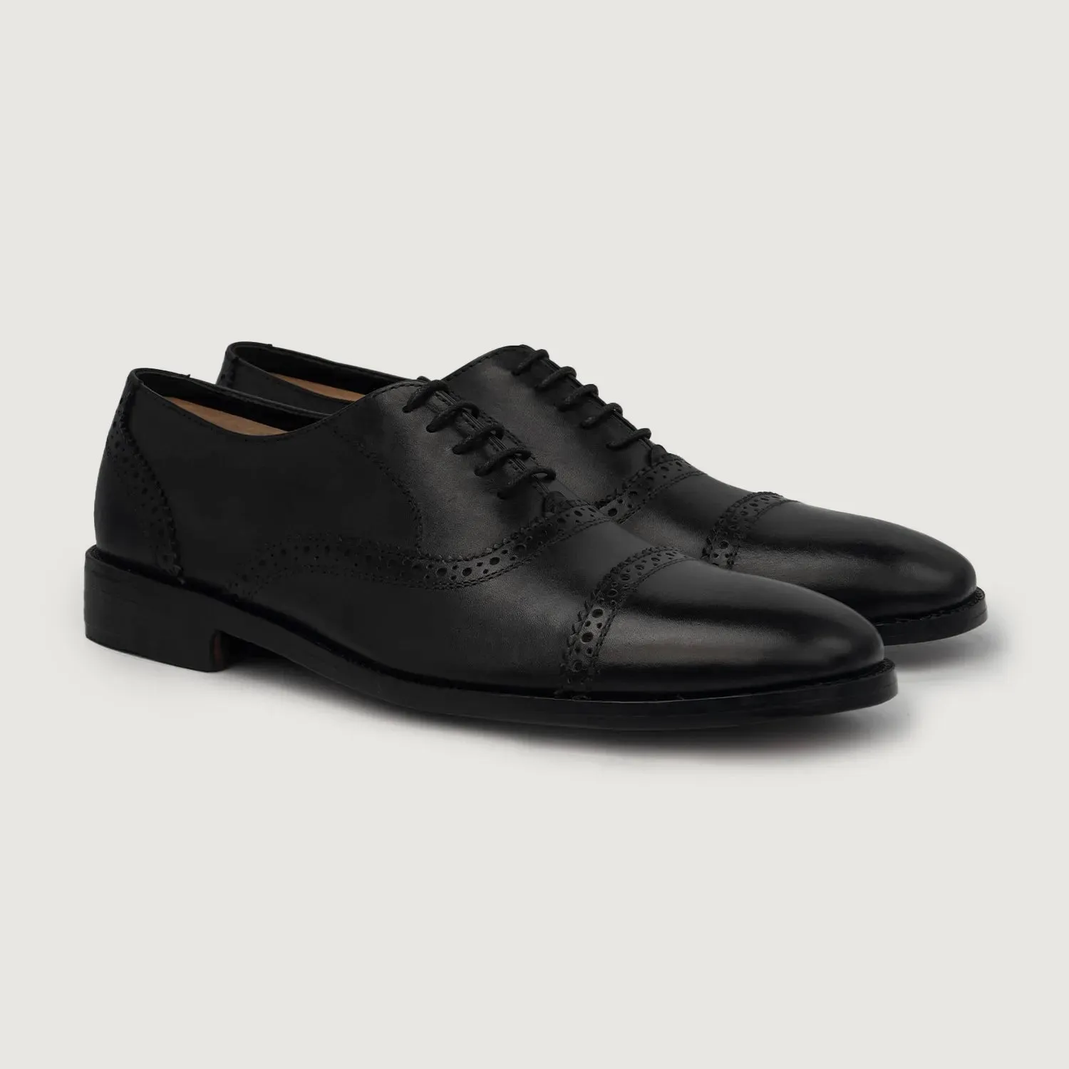 Greyson Brogues Oxford Black Leather Shoes