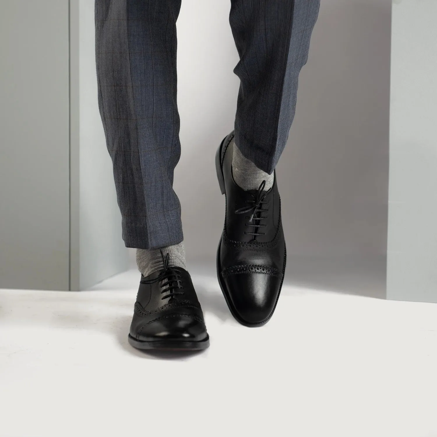 Greyson Brogues Oxford Black Leather Shoes