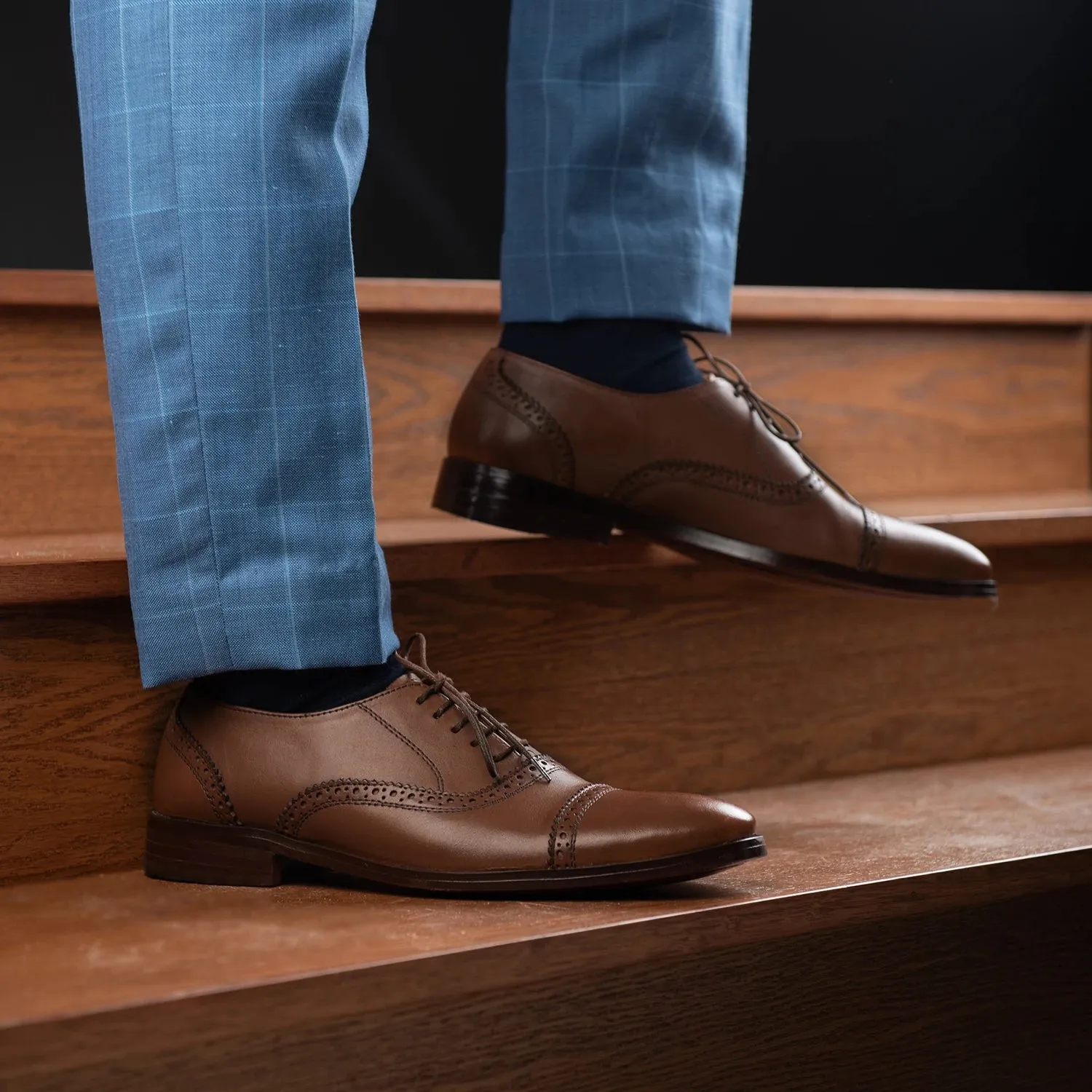 Greyson Brogues Oxford Brown Leather Shoes