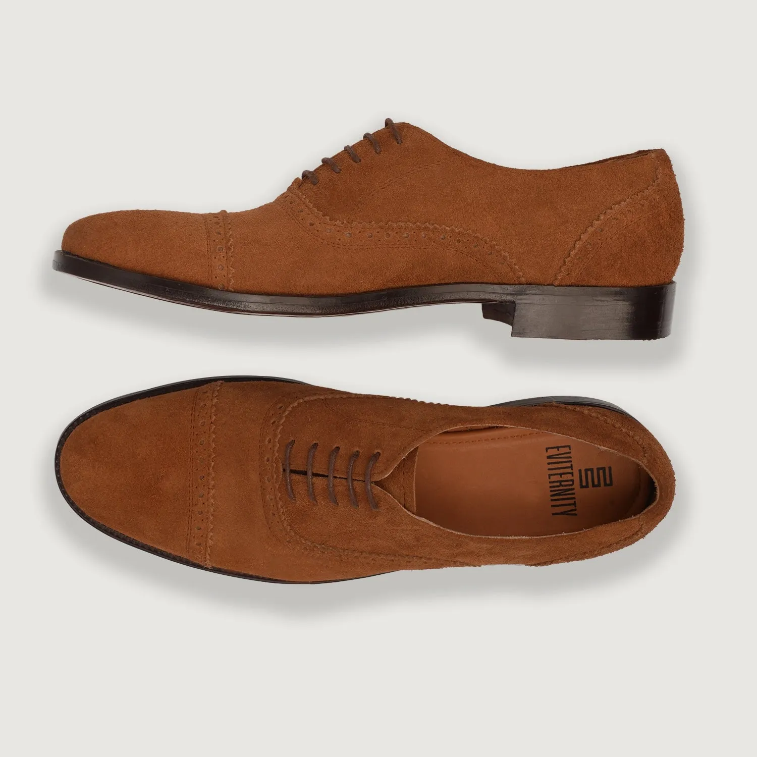 Greyson Brogues Oxford Brown Suede Leather Shoes