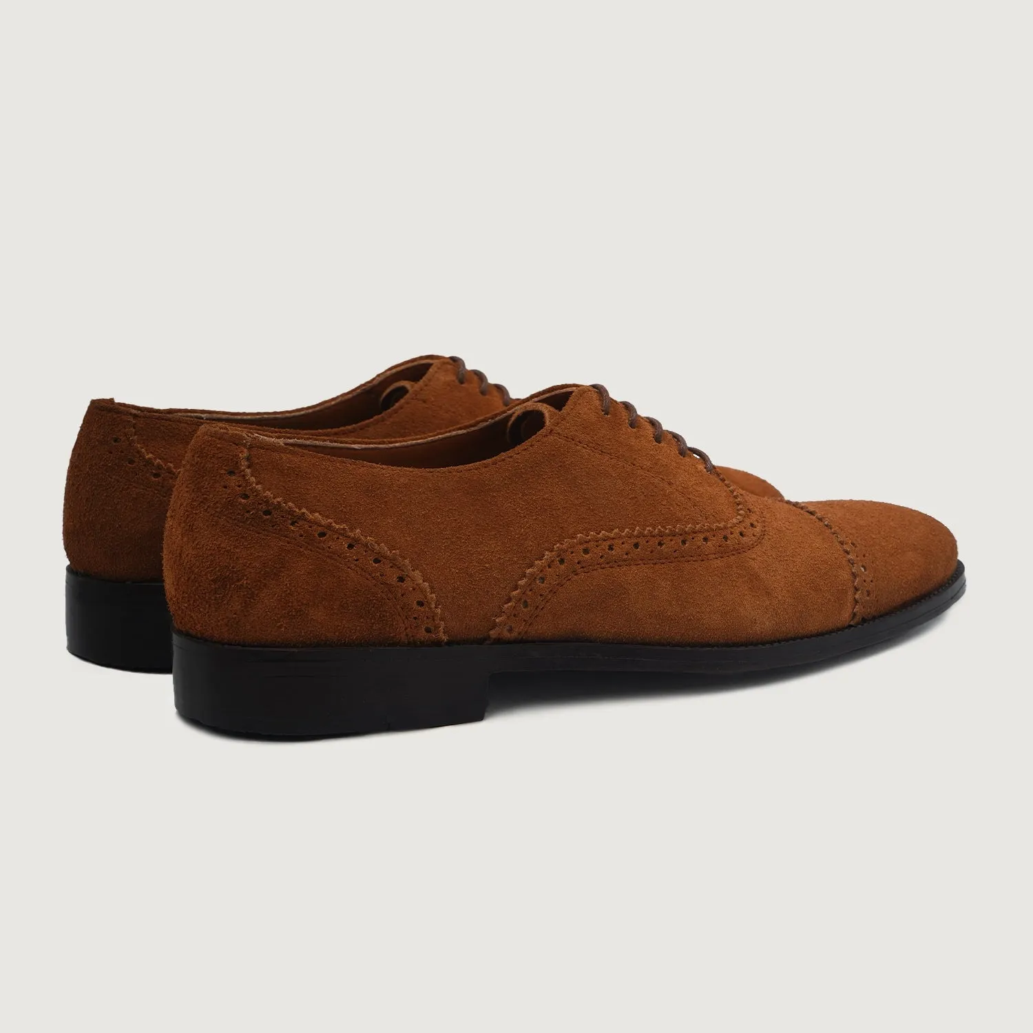 Greyson Brogues Oxford Brown Suede Leather Shoes