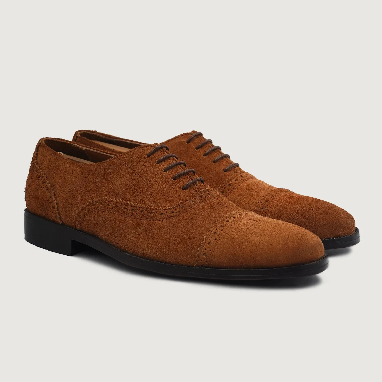 Greyson Brogues Oxford Brown Suede Leather Shoes