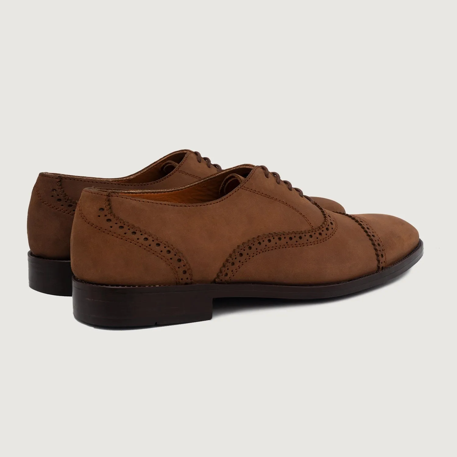 Greyson Brogues Oxford Oil Pull-up Brown Leather Shoes