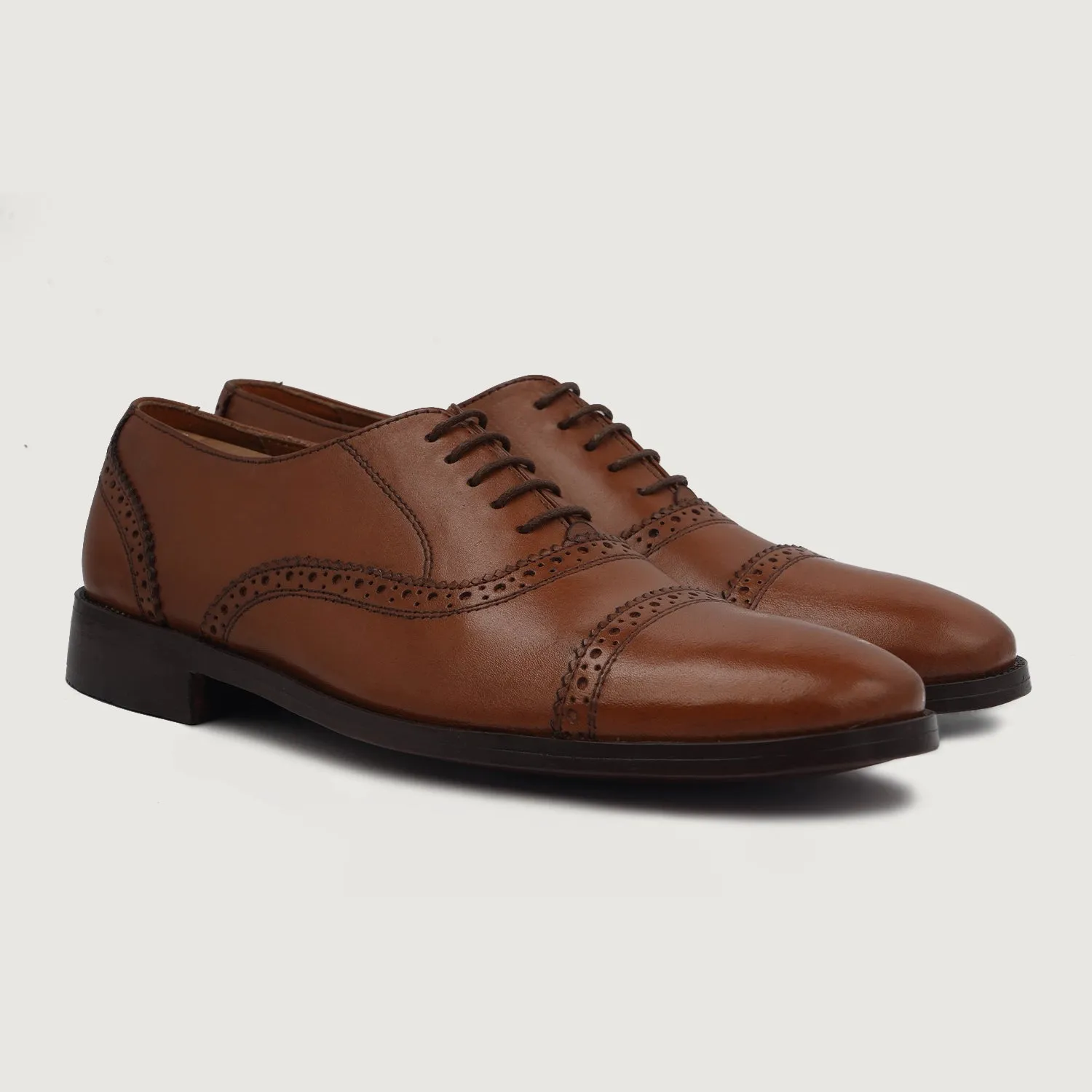 Greyson Brogues Oxford Tan Leather Shoes