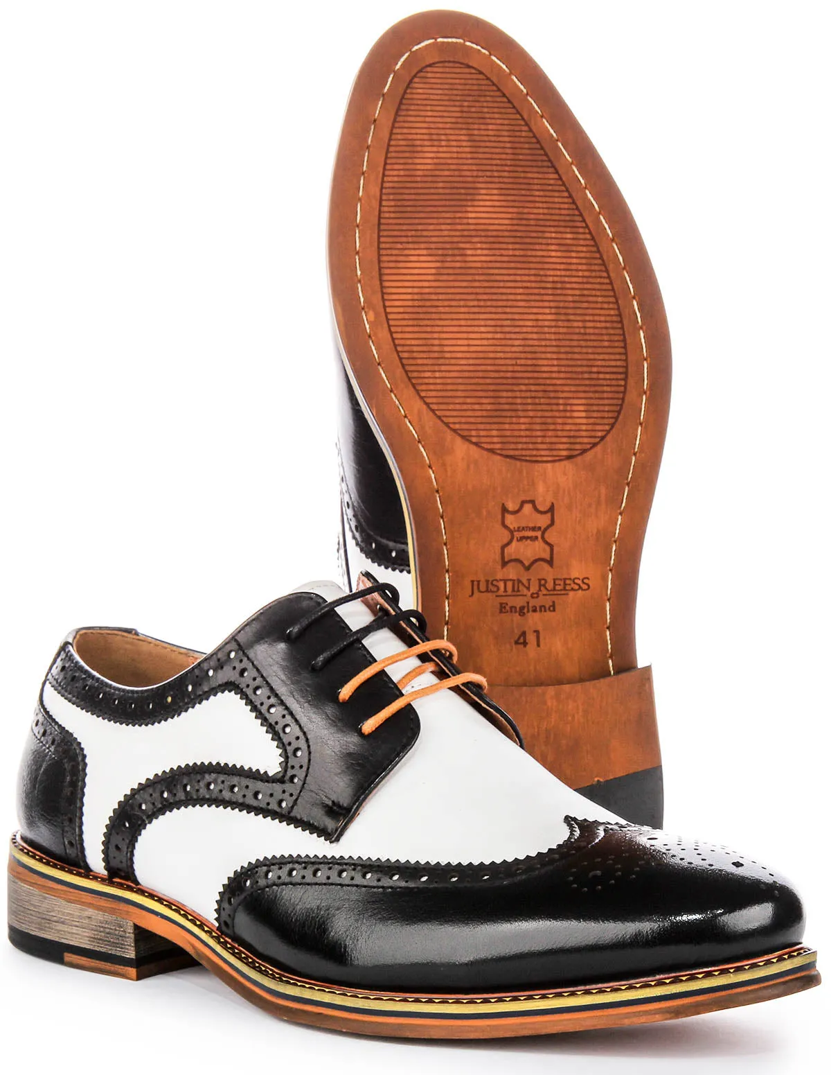 Justinreess England brogues In Black White For Men