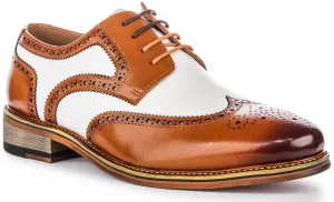 Justinreess England Brogues In Brown White For Men