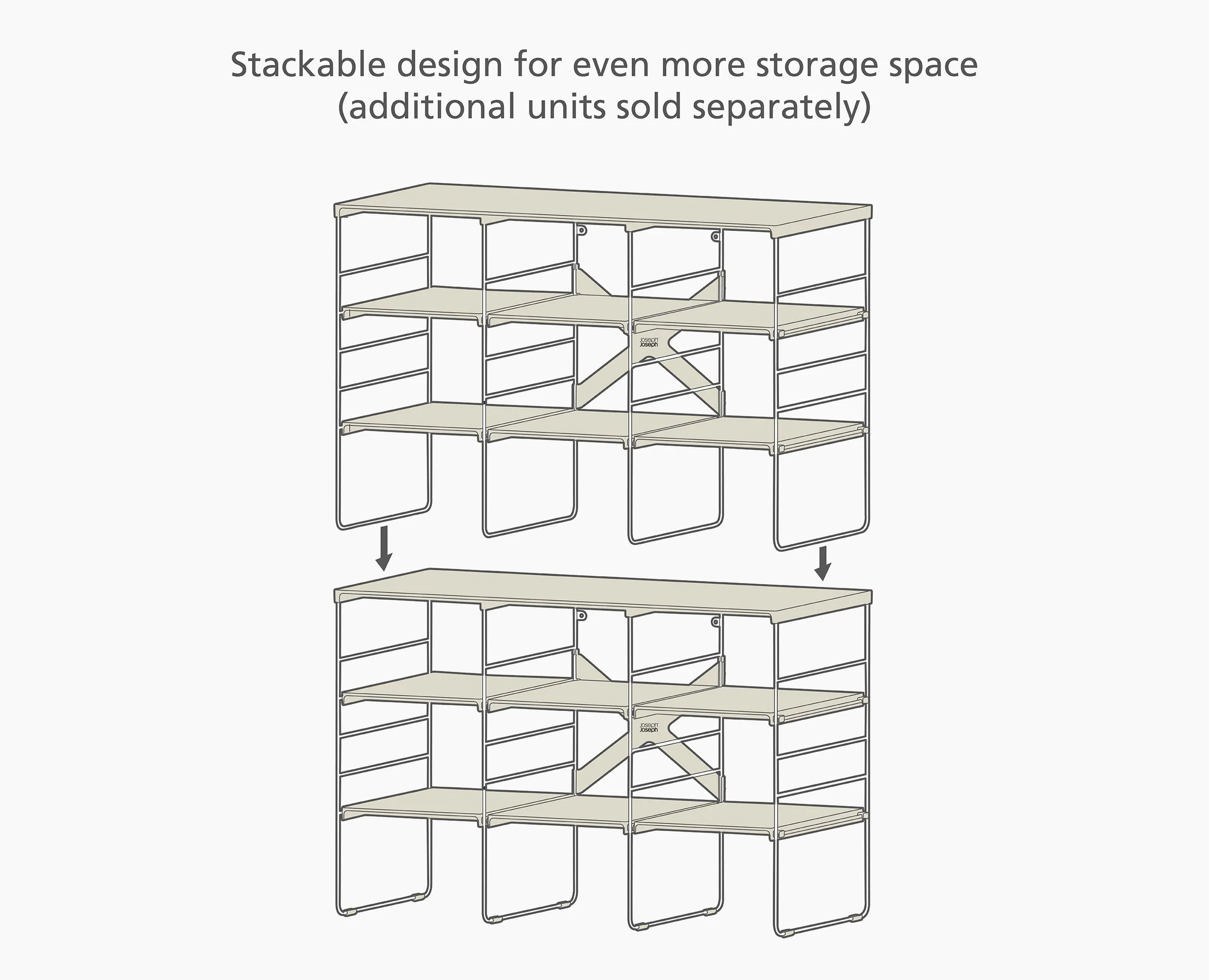 Level™ Plus Large Adjustable Ecru Shoe Rack